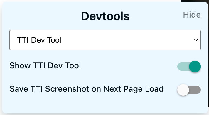 TTI DevTool Config